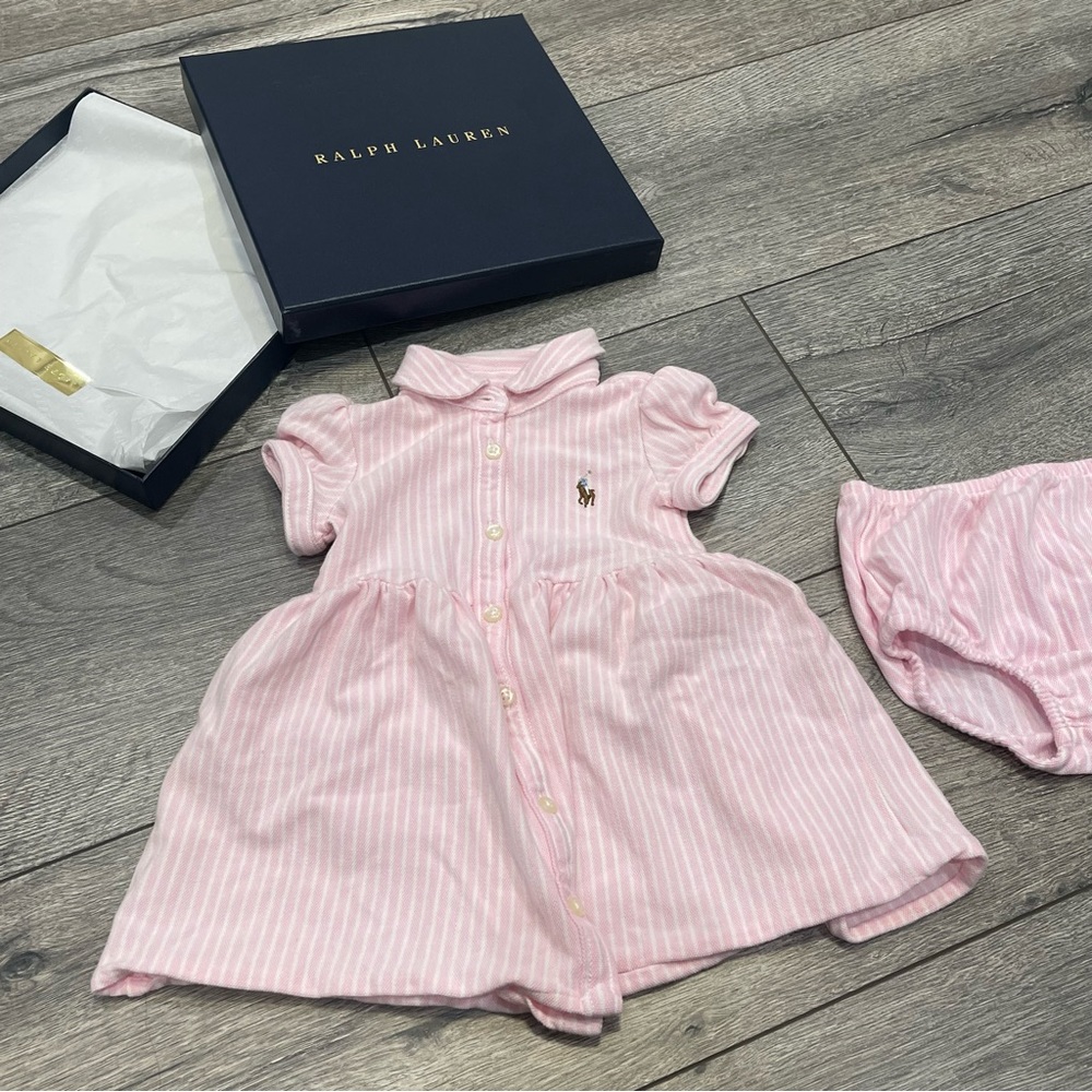 Ralph Lauren Light Pink Polo Dress & Bottoms Size 6 Months